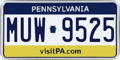 PA license plate MUW9525