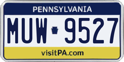 PA license plate MUW9527