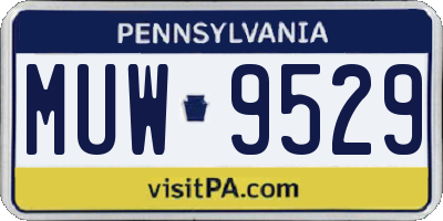 PA license plate MUW9529