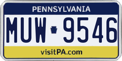 PA license plate MUW9546
