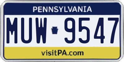 PA license plate MUW9547