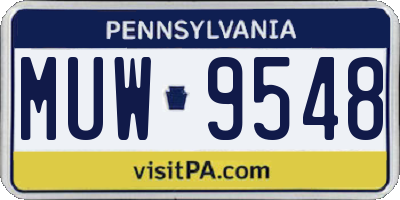 PA license plate MUW9548