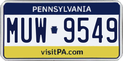PA license plate MUW9549