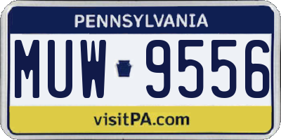 PA license plate MUW9556