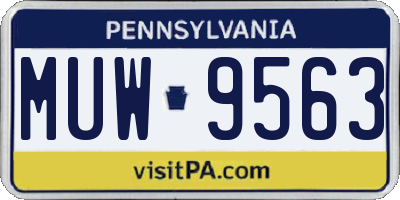 PA license plate MUW9563