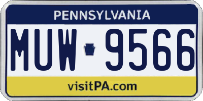 PA license plate MUW9566