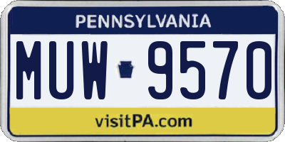 PA license plate MUW9570