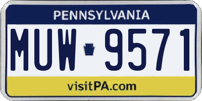 PA license plate MUW9571