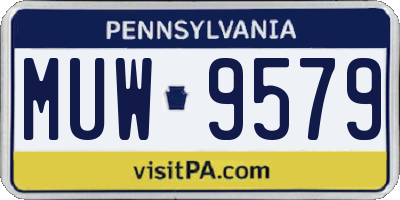 PA license plate MUW9579