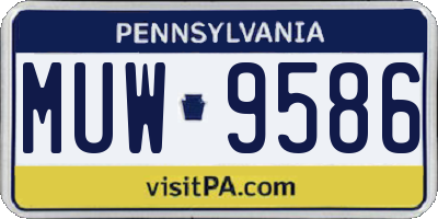 PA license plate MUW9586