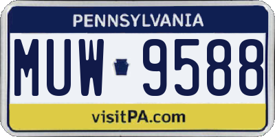 PA license plate MUW9588
