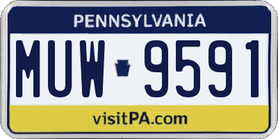 PA license plate MUW9591