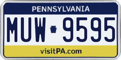 PA license plate MUW9595