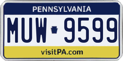 PA license plate MUW9599