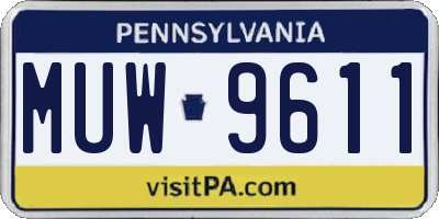 PA license plate MUW9611