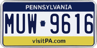 PA license plate MUW9616