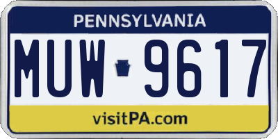 PA license plate MUW9617