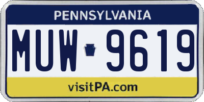 PA license plate MUW9619