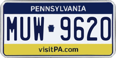 PA license plate MUW9620