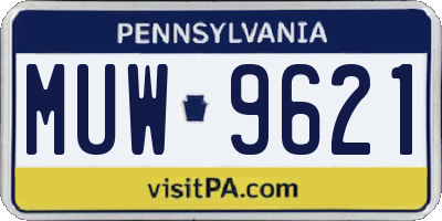 PA license plate MUW9621