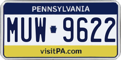 PA license plate MUW9622