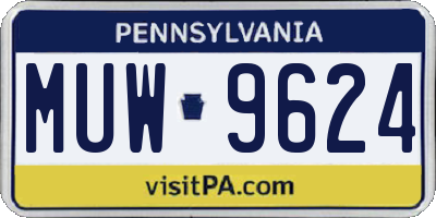 PA license plate MUW9624