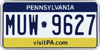 PA license plate MUW9627