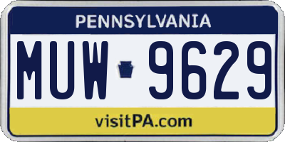 PA license plate MUW9629