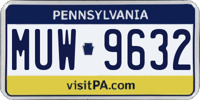 PA license plate MUW9632