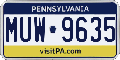 PA license plate MUW9635