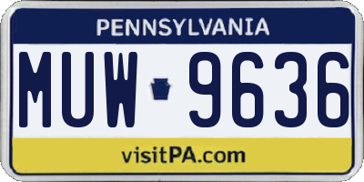 PA license plate MUW9636