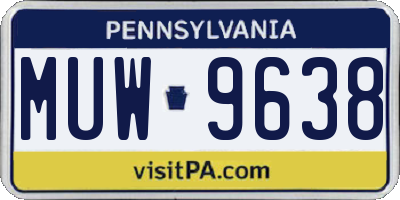 PA license plate MUW9638