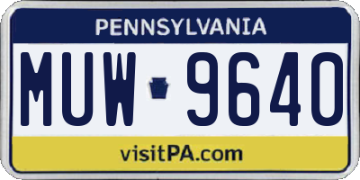 PA license plate MUW9640