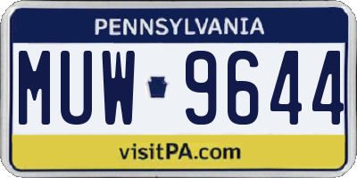PA license plate MUW9644