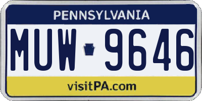 PA license plate MUW9646