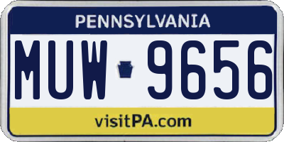 PA license plate MUW9656