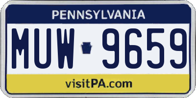 PA license plate MUW9659