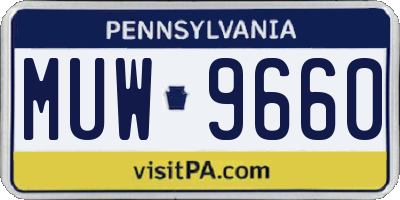PA license plate MUW9660