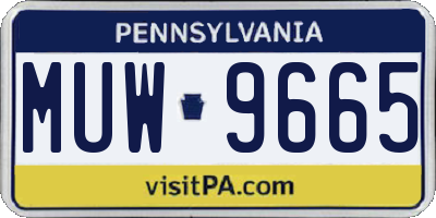 PA license plate MUW9665