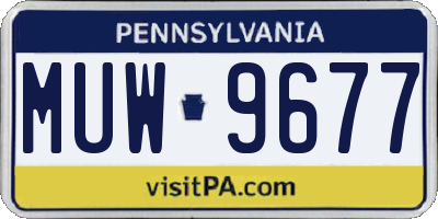 PA license plate MUW9677