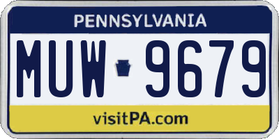 PA license plate MUW9679