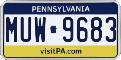 PA license plate MUW9683