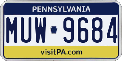 PA license plate MUW9684
