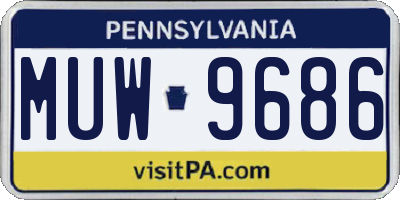 PA license plate MUW9686