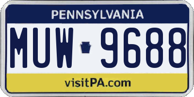 PA license plate MUW9688