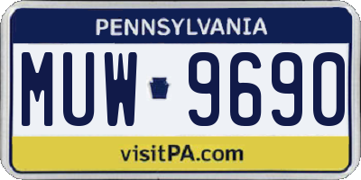 PA license plate MUW9690
