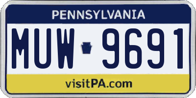 PA license plate MUW9691