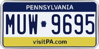 PA license plate MUW9695