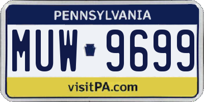PA license plate MUW9699