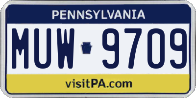 PA license plate MUW9709